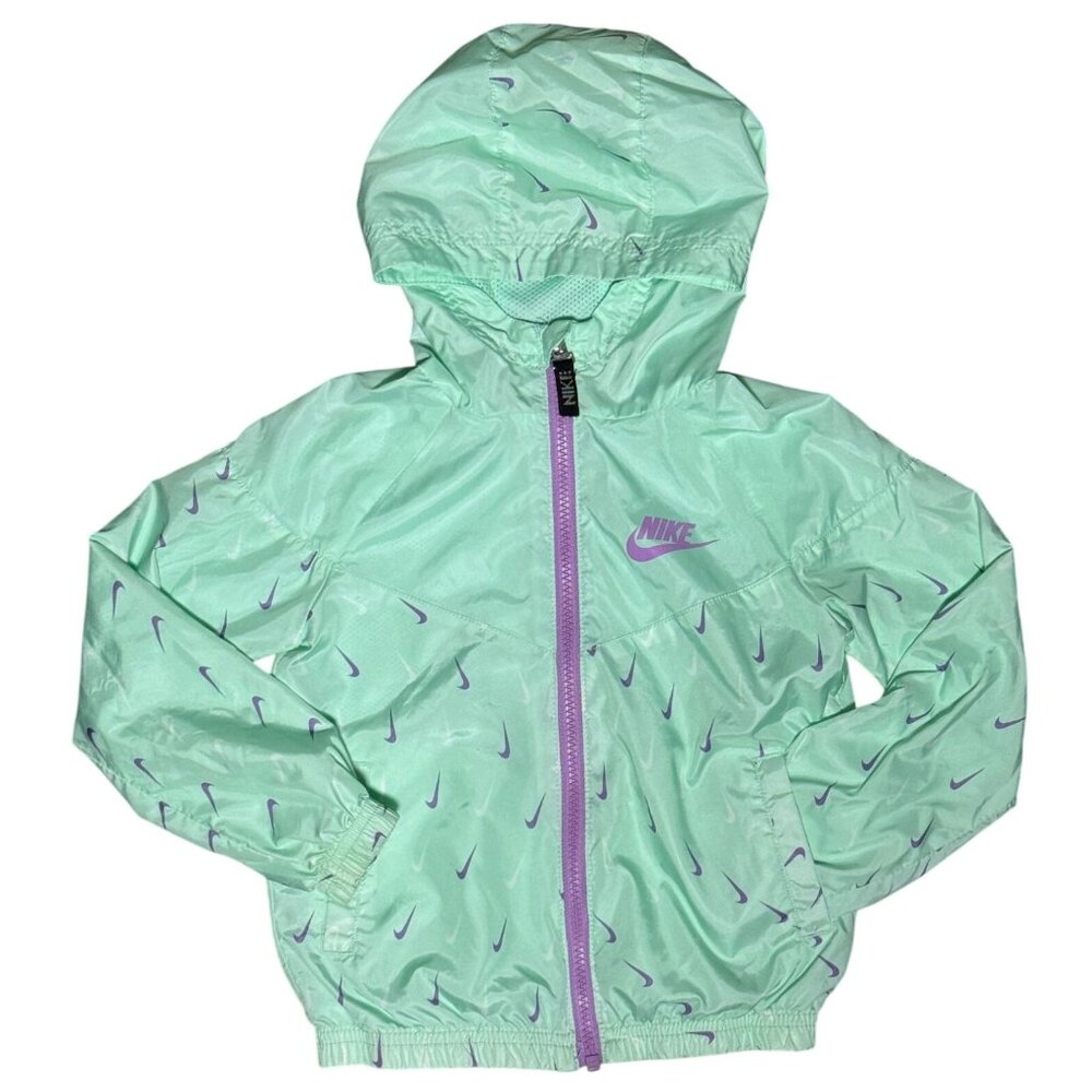 Nike Hoodie Windbreaker Girls 3-4 YRS Full Zip Jacket Nike Logo Sport Wear Pink